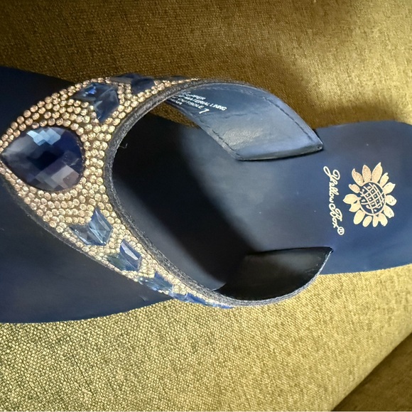 Yellow Box Navy Embellished Sandals - Picture 3 of 8